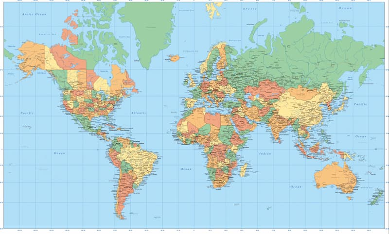 一亿像素的世界地图 配图